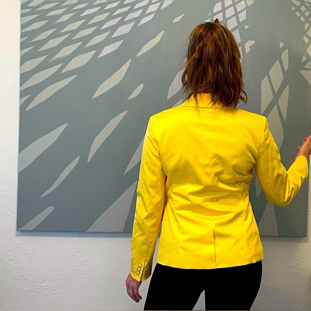 New York & Company yellow blazer with shoulder pads